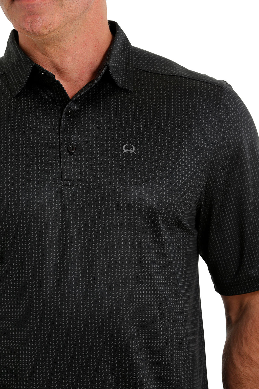 Cinch Men’s Black Pattern Polo