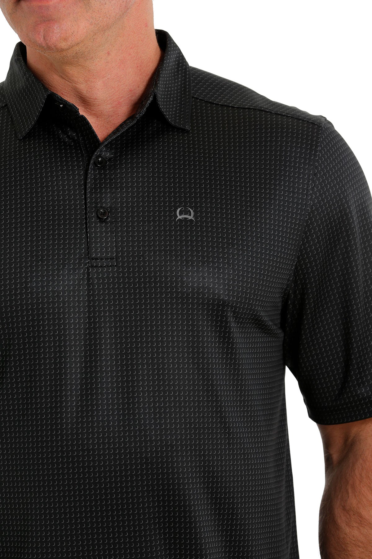 Cinch Men’s Black Pattern Polo