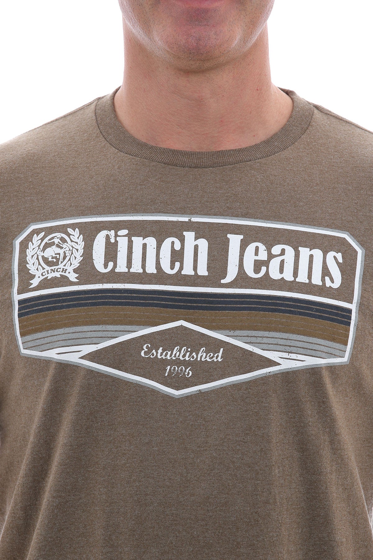 Cinch Men’s Heather Brown Logo Tee (0420)