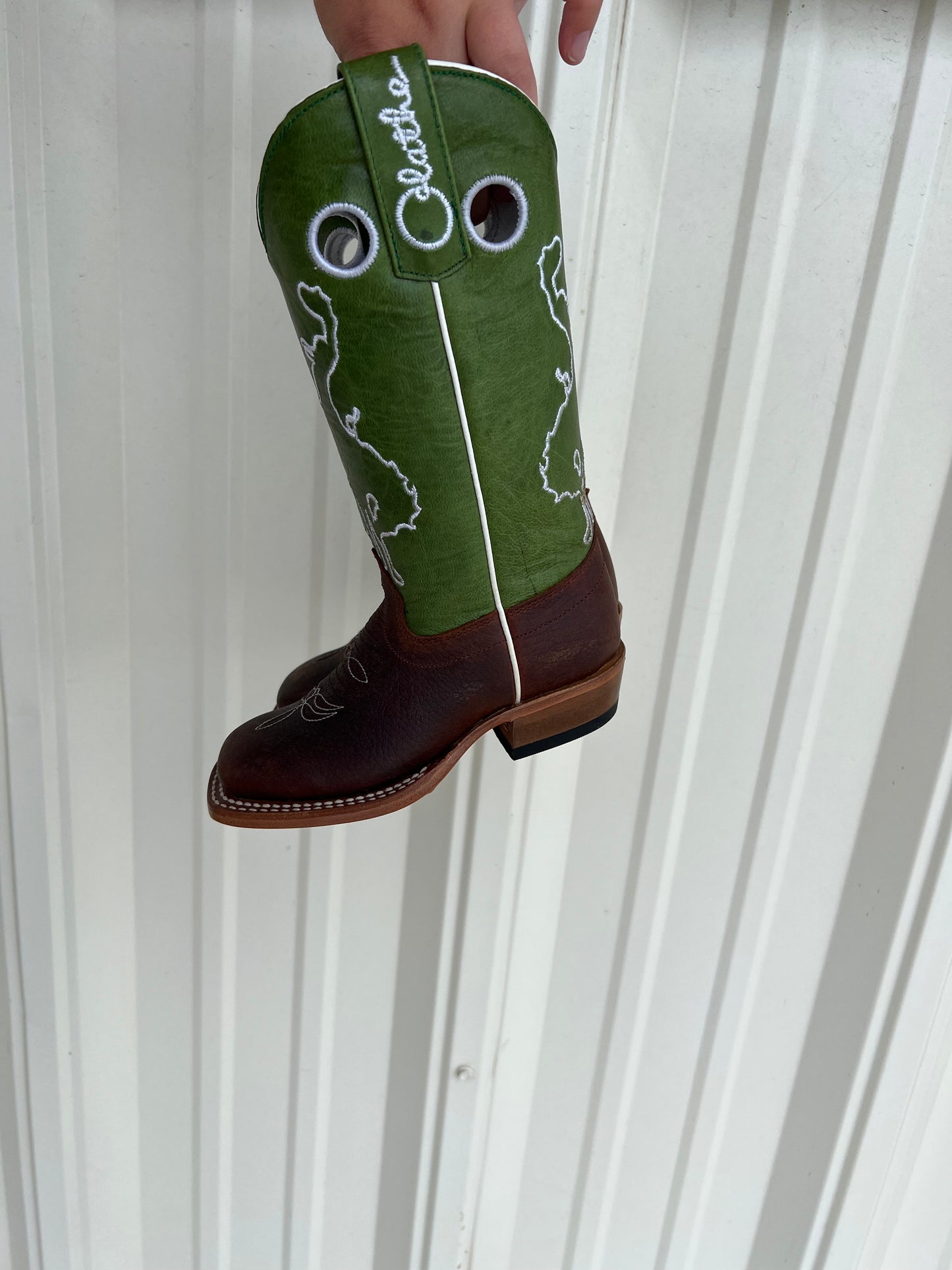 Olathe Kids Green Bronc Boots (OK35)