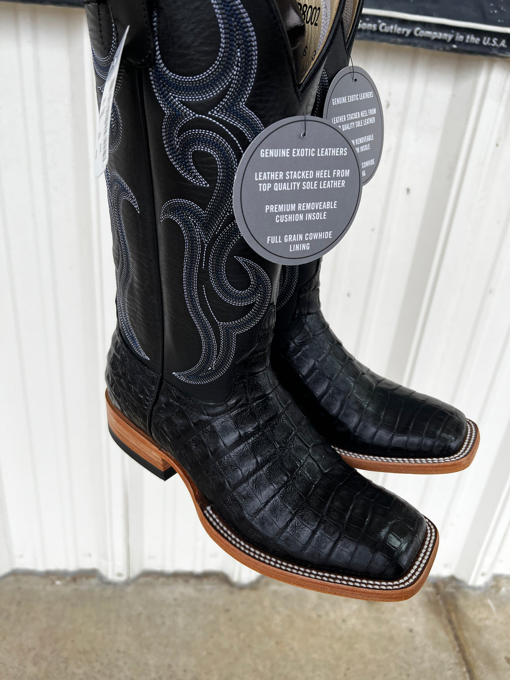 Horsepower Top Hand Black Caiman Belly Boots (HP8002)