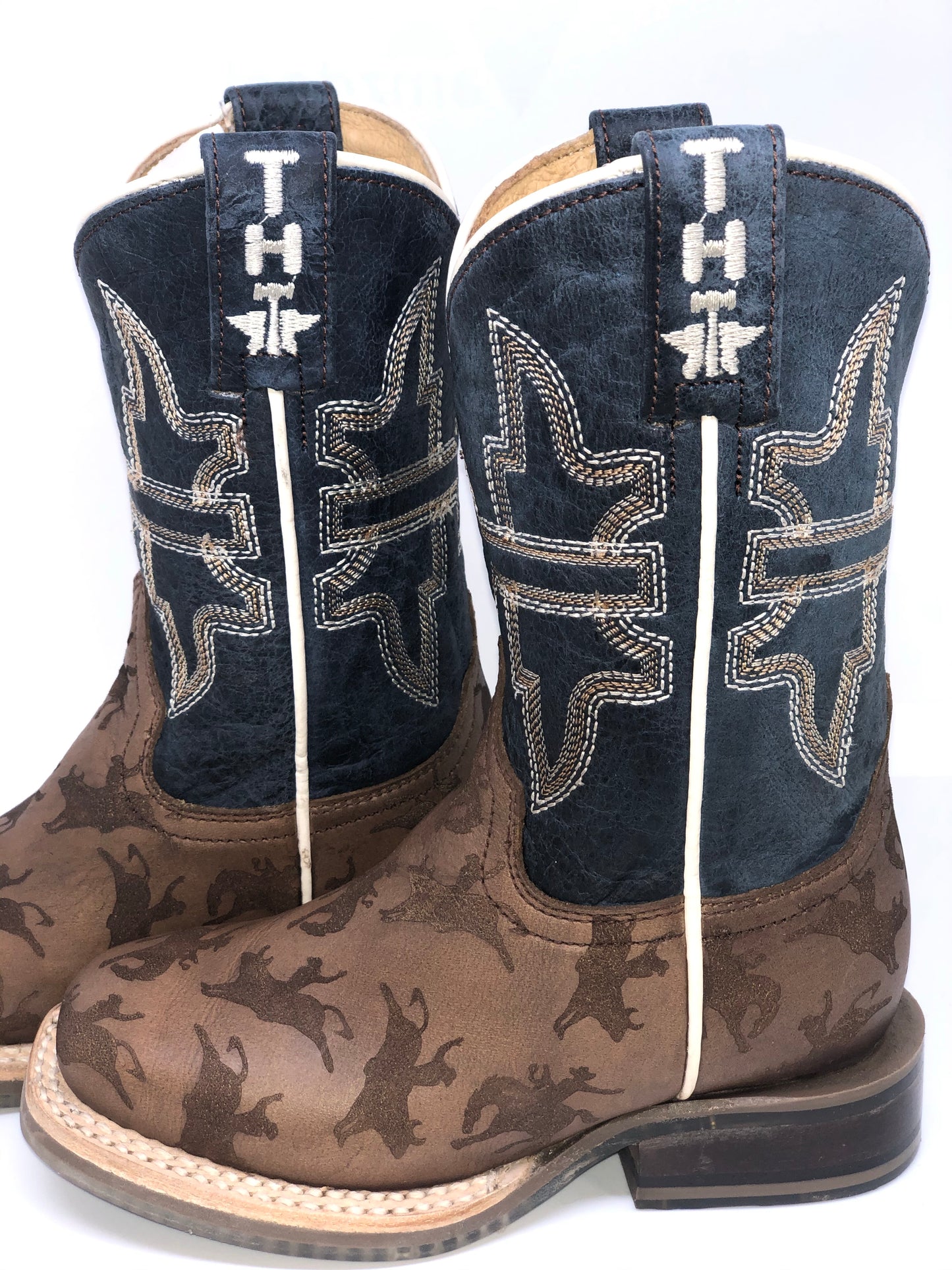 Tin Haul Kid's Rough Stock Boots w/Rodeo Poster Sole (0815)