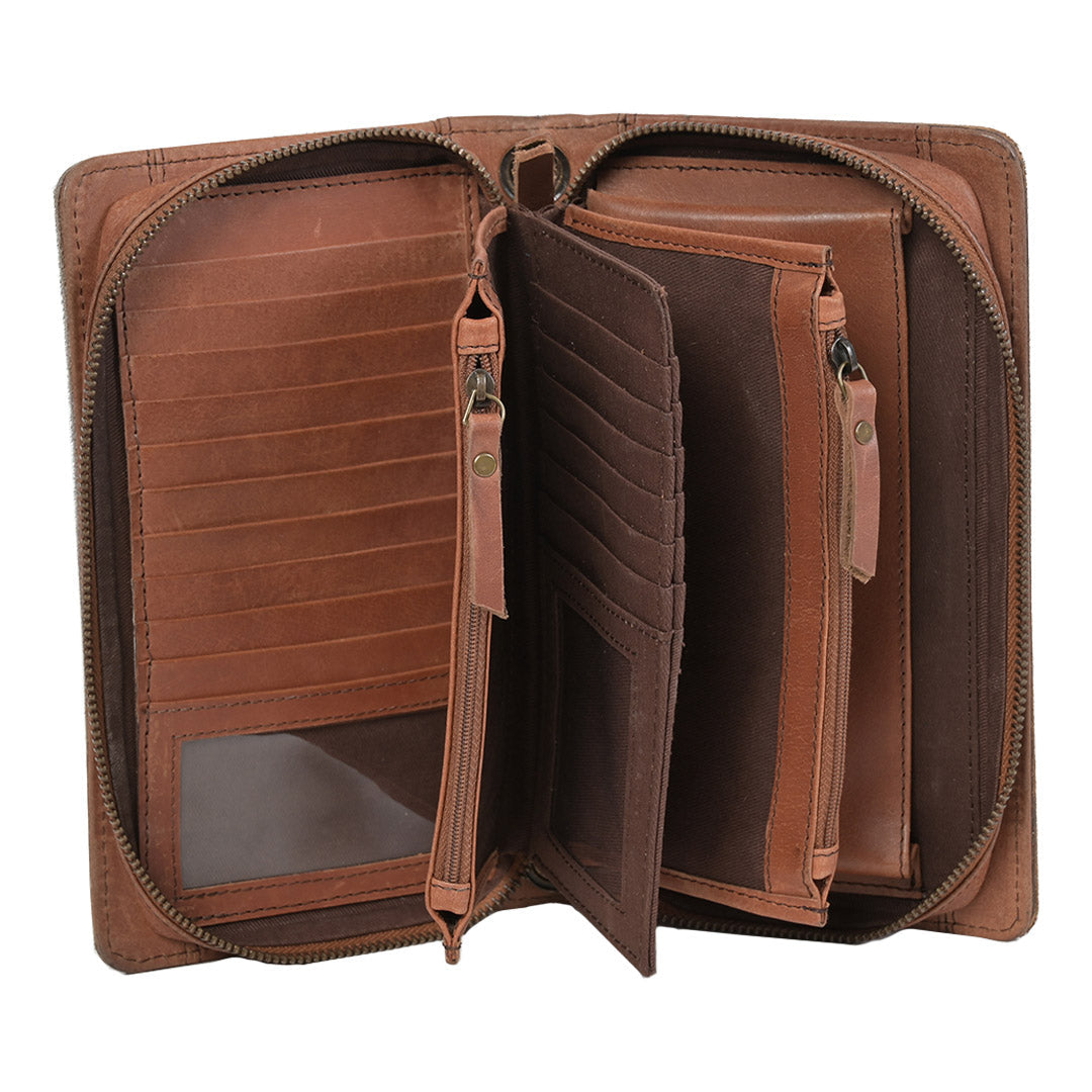 COWHIDE SADDLE TRAMP EVIE ORGANIZER