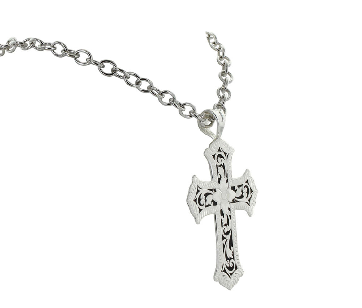 Montana Silversmiths | Necklace | Faith on Point Turquoise Cross