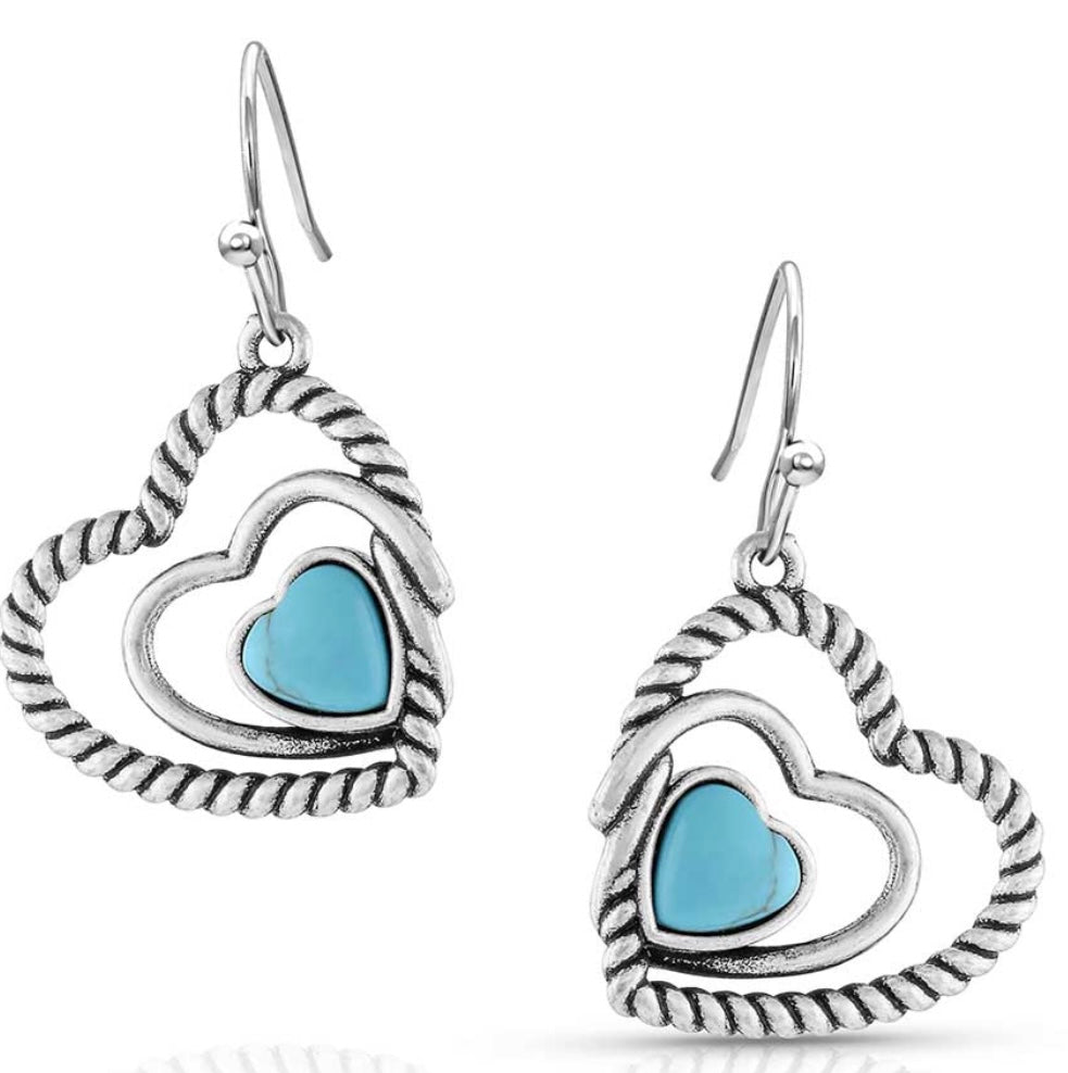 Clearer Ponds Turquoise Heart Earrings (ER5179)