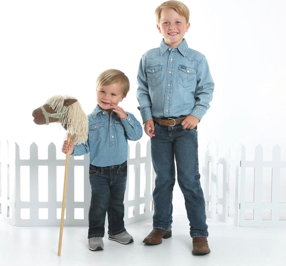 Wrangler® Baby Long Sleeve Bodysuit - Faded Blue (pq1371d)