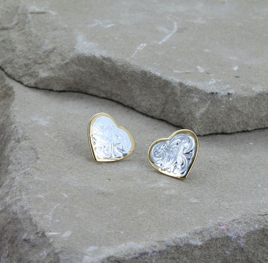 Montana Silversmiths Two Tone Heart Earrings