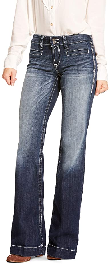 Ariat Women’s Trouser Mid Rise Stretch Entwined Wide Leg Jean (5302)