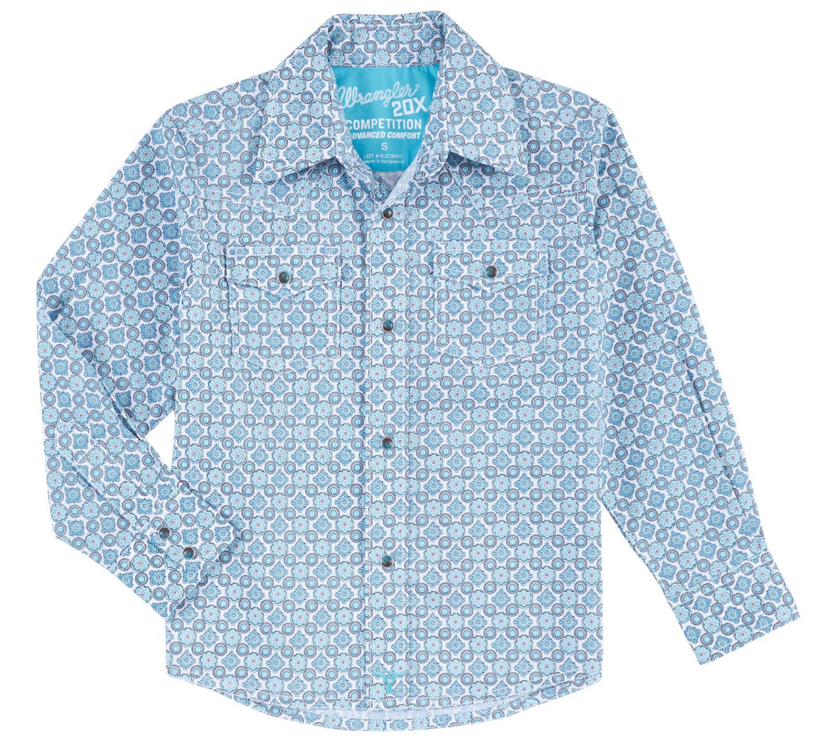 Wrangler Boys 20X® Advanced Comfort Long Sleeve Shirt - Blue