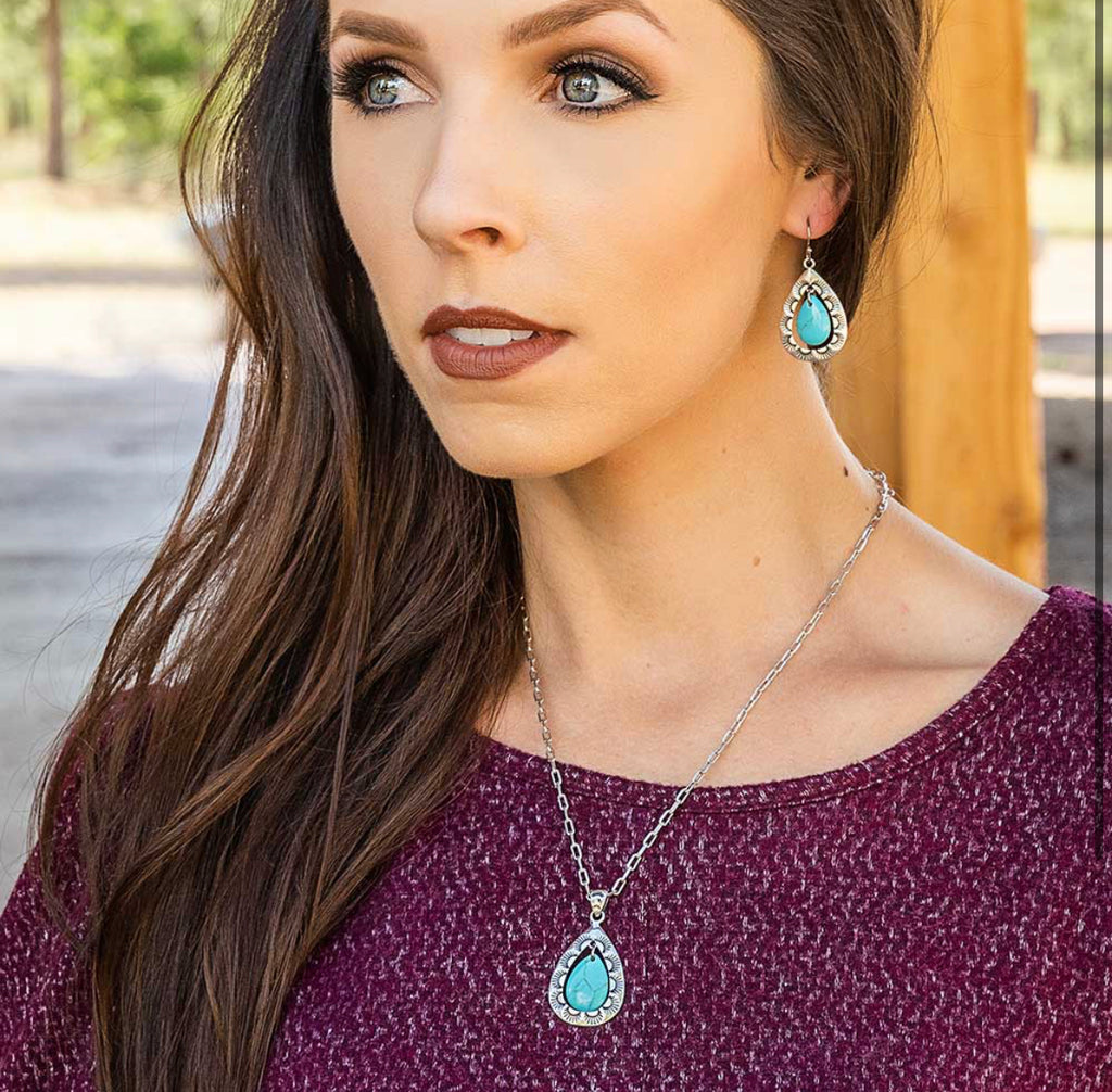 Montana Silversmiths Roadrunner Turquoise Necklace (NC5129)