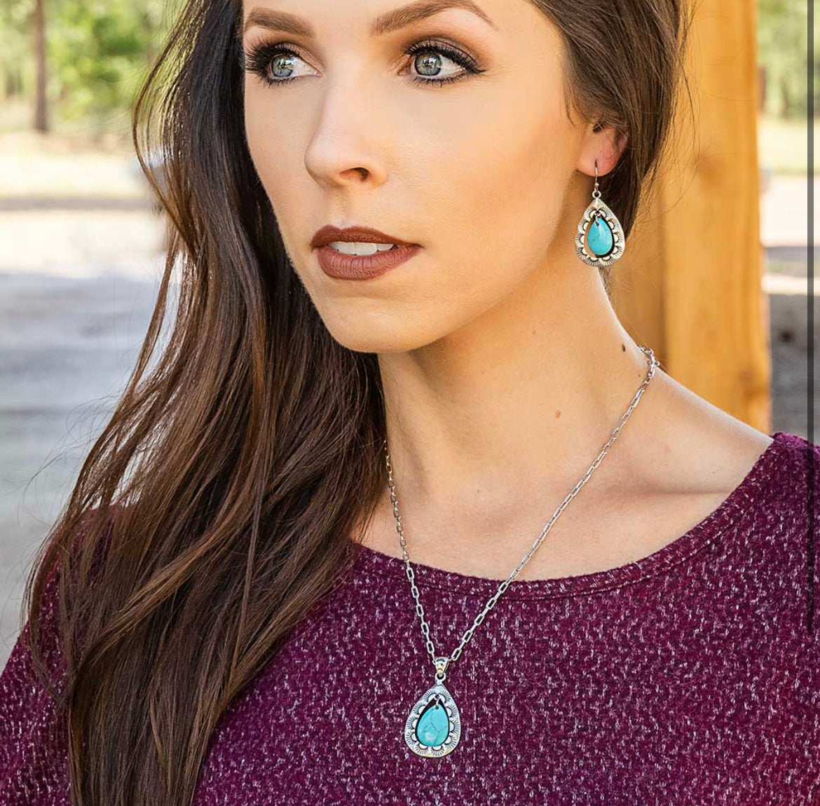 Montana Silversmiths Roadrunner Turquoise Necklace (NC5129)