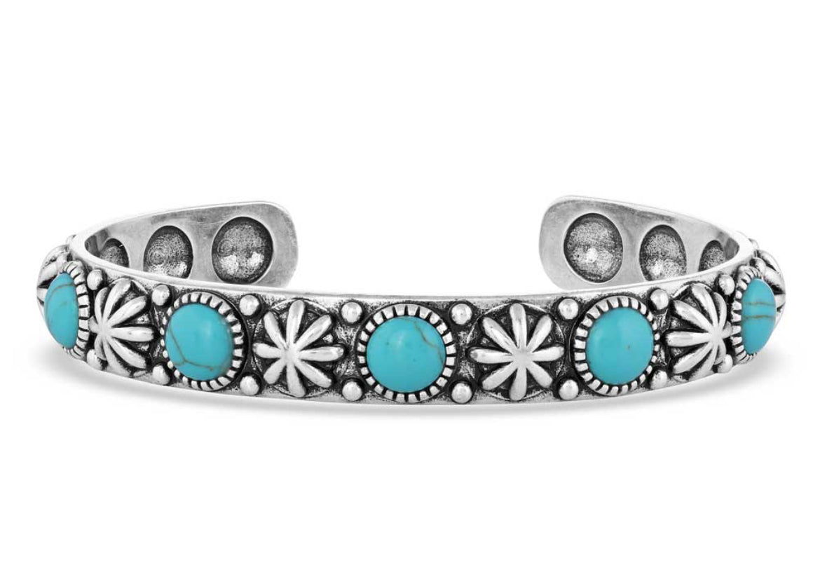 Starlight Starbrite Stone Turquoise Silver Bracelet