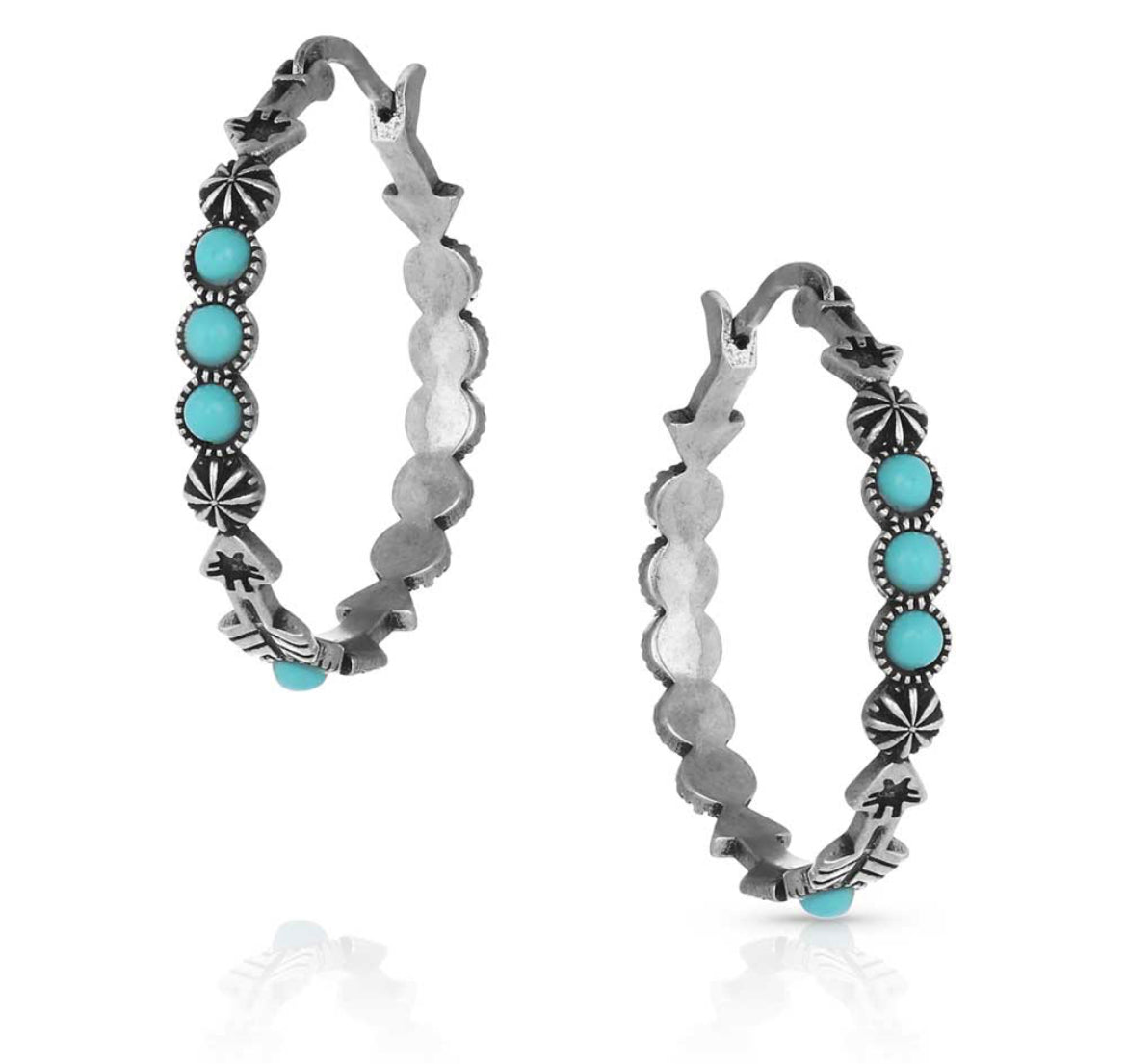 Round N Round Turquoise Hoop Earring