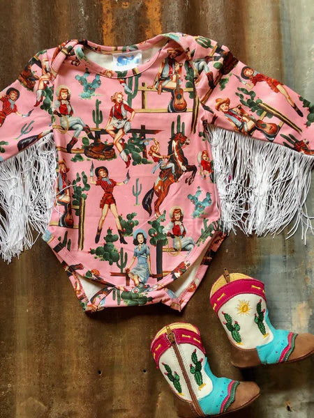 Giddy On Up Long Sleeve Onesie
