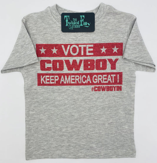 Vote Cowboy Keep America Great! - S/S Toddler Tee - Gray