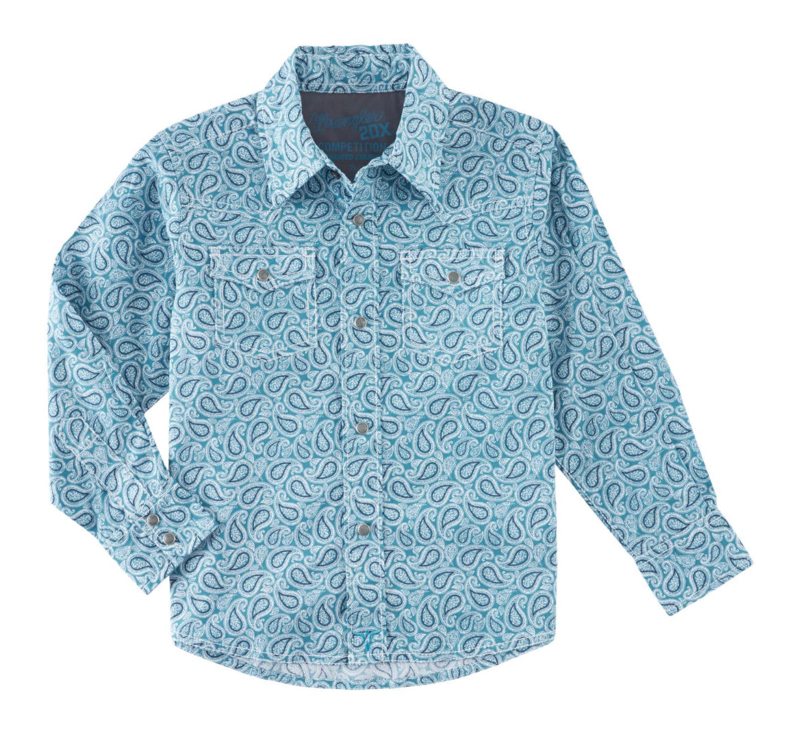 Boys Wrangler® 20X® Competition - Advanced Comfort Shirt - Teal (8905)