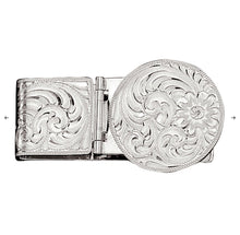 Load image into Gallery viewer, Silver Engraved Hinged Money Clip MCL22
