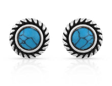 Load image into Gallery viewer, Dueling Moons Studded Turquoise Earrings
