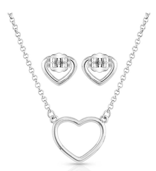 Clear Reflection of Love Heart Jewelry Set