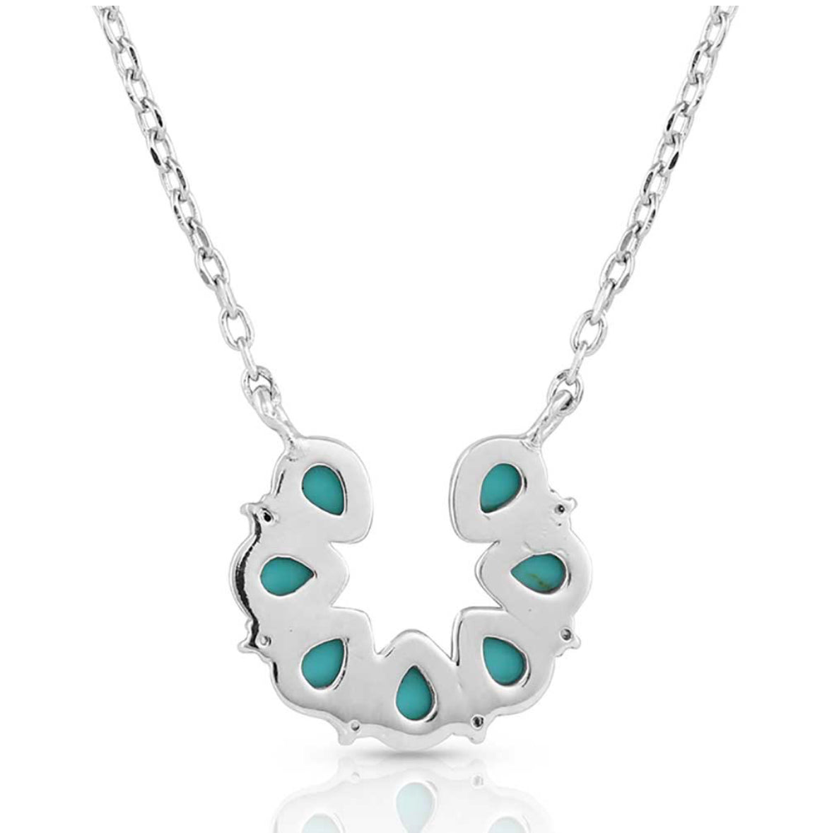 Lucky Seven Turquoise Horseshoe Necklace