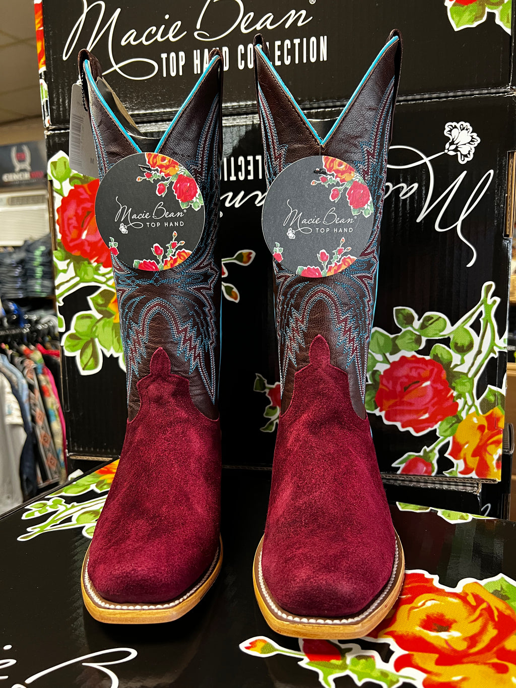 Macie Bean Burgundy Suede Boots (M9500)