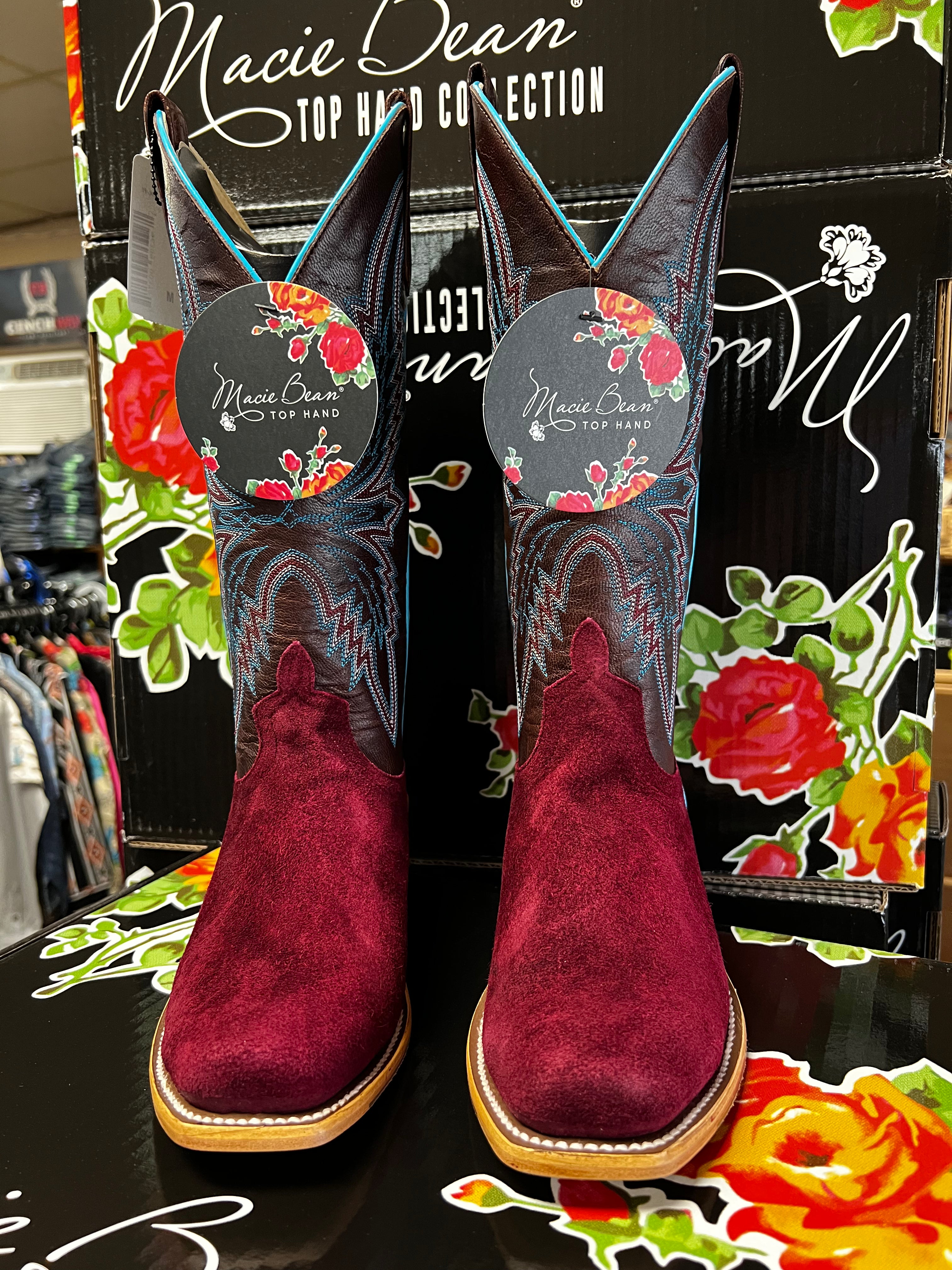 Macie Bean Burgundy Suede Boots (M9500)