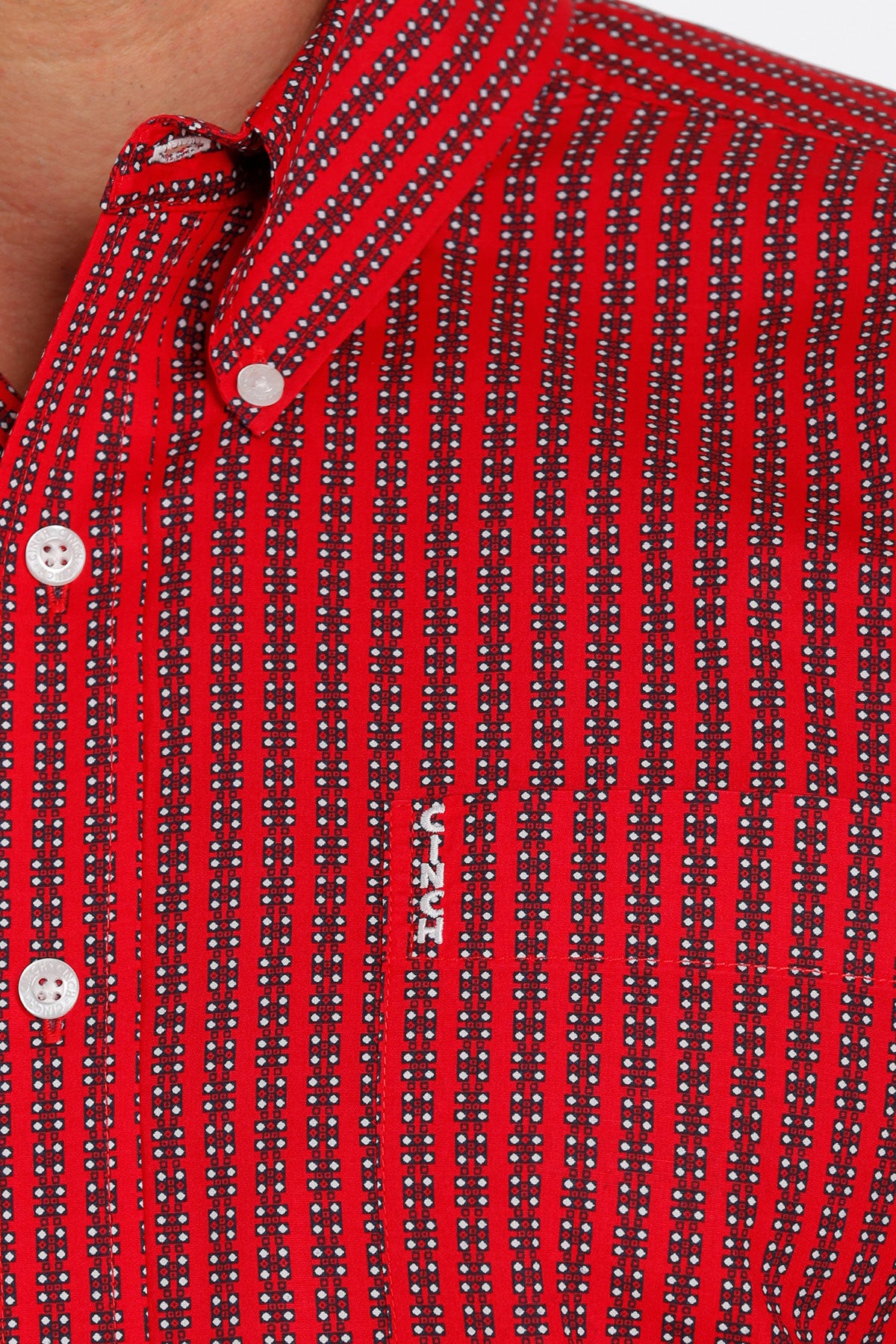 Cinch Men’s Modern Fit Red Patterned Shirt (7050)