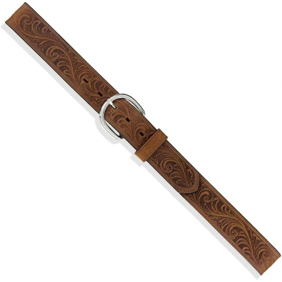 Justin Men's Brown Western Scroll Tooled Belt 53909