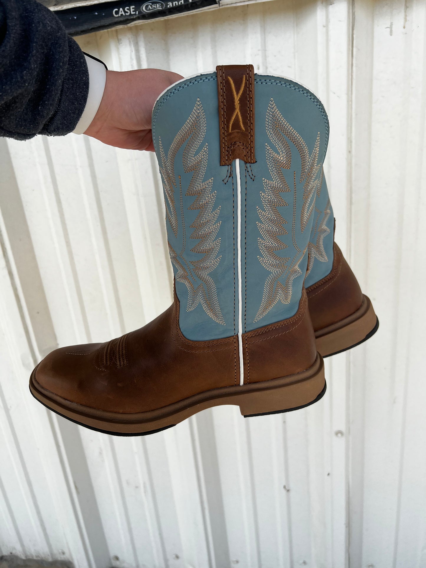 Twisted X 11" UltraLite X Boot - Ginger & Sky Blue (MUL0003)