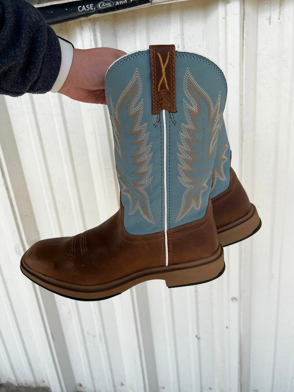 Twisted X 11" UltraLite X Boot - Ginger & Sky Blue (MUL0003)