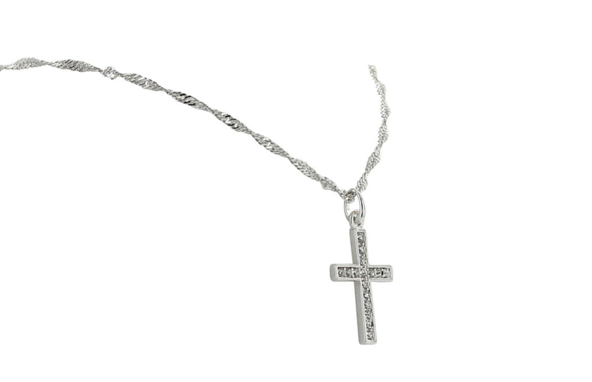 Montana Silversmiths Lined Cross Necklace