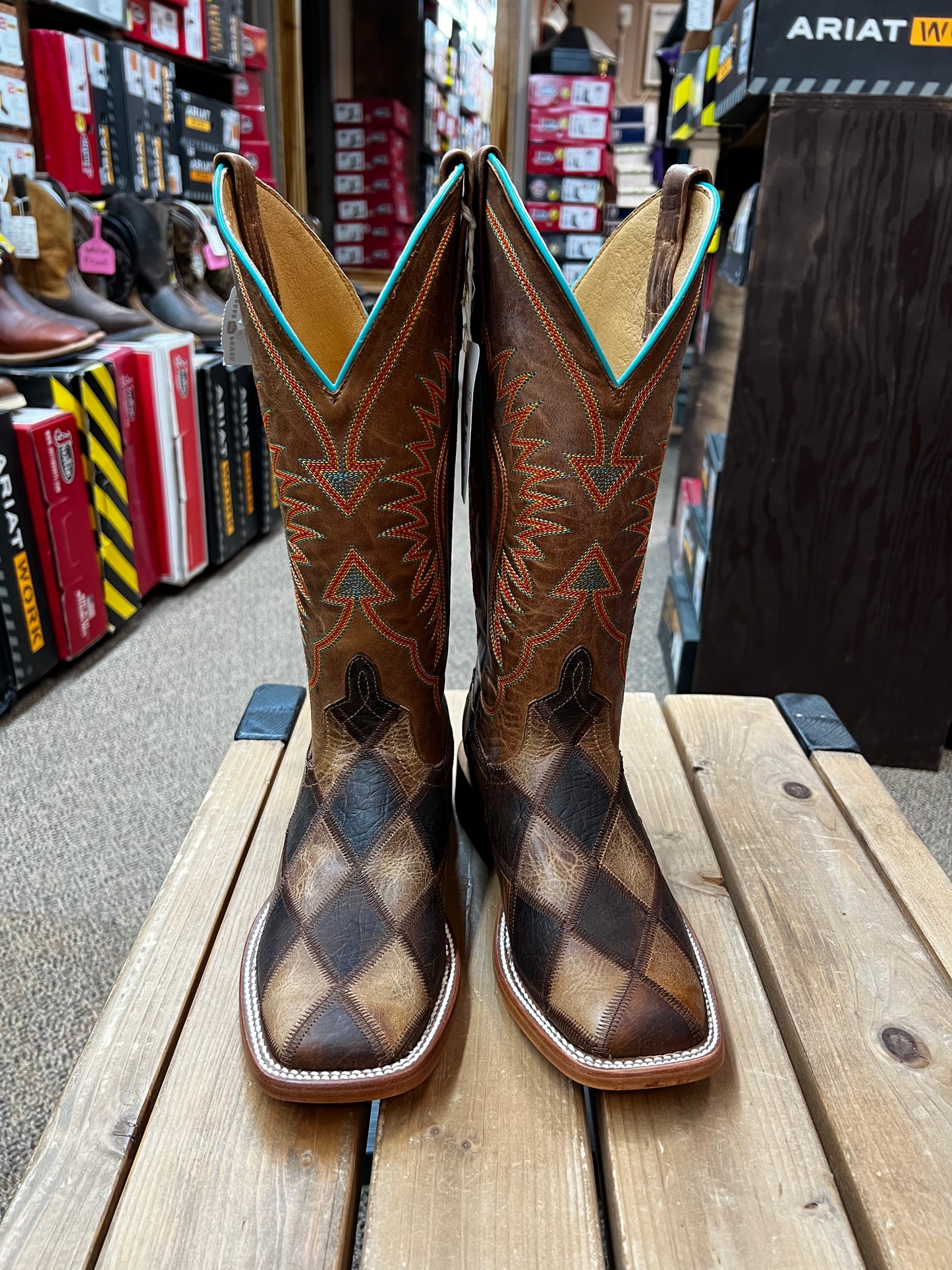 Horsepower Crazy Train Patchwork Boot HP1053