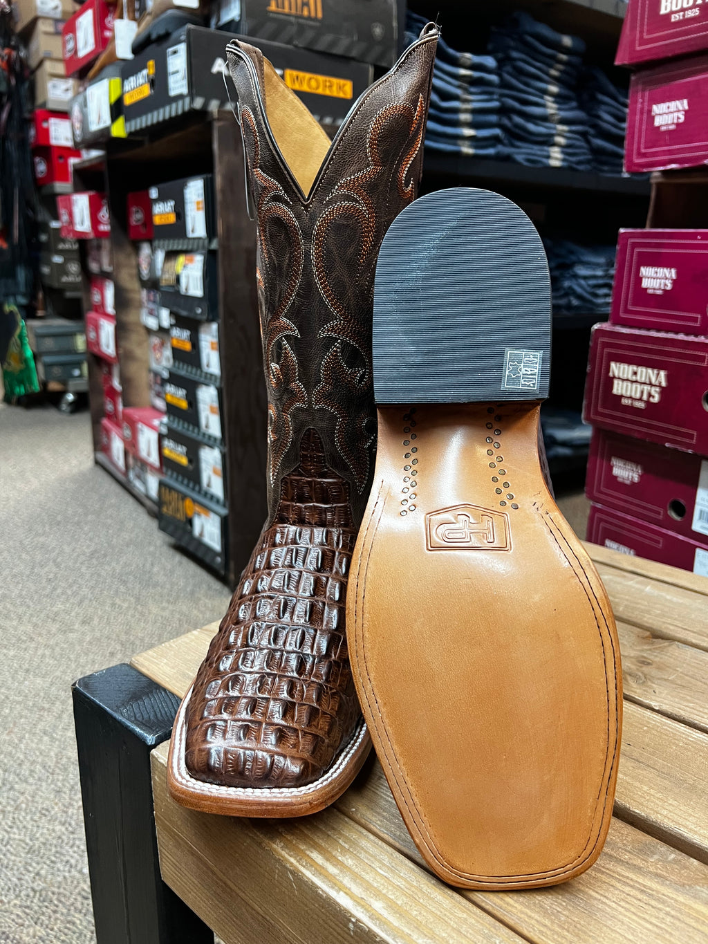 Horsepower Chocolate Nile Croc Print Boots (HP1070)