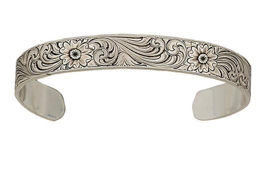 Antiqued Montana Classic Engraved Narrow Cuff Bracelet