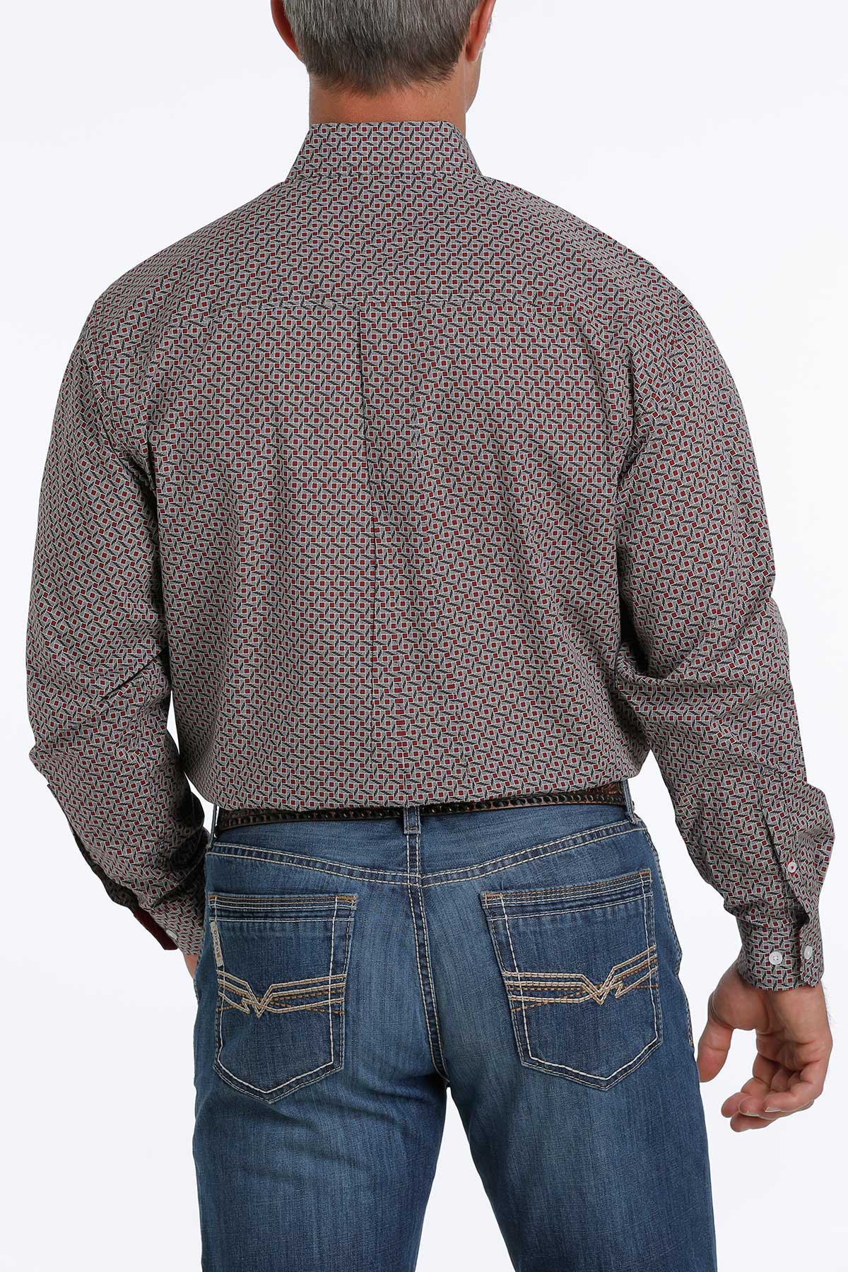 Cinch Men’s Red/ Brown Pattern Shirt