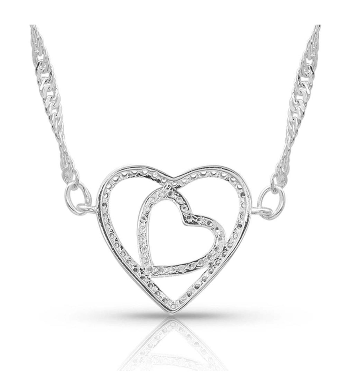 Double Open Heart Split Necklace