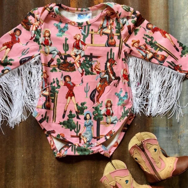 Giddy On Up Long Sleeve Onesie