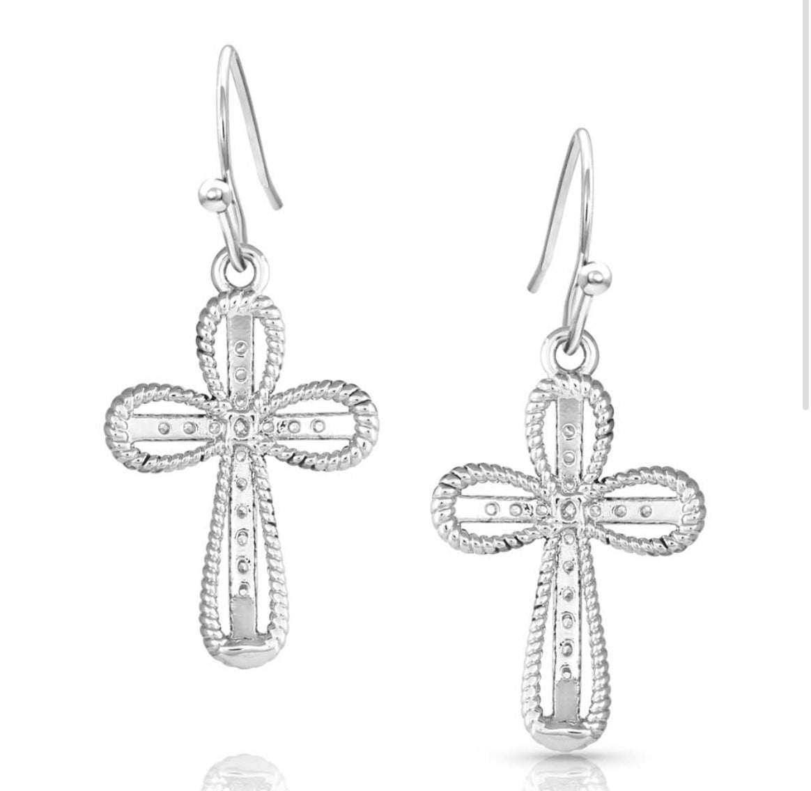 Expressive Faith Crystal Cross Earrings