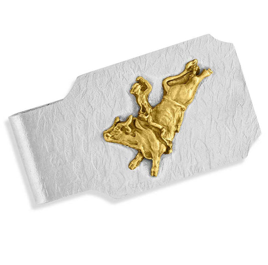 Rippled Infinity Money Clip with Bull Rider (mcl5281-330)