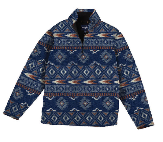 Boys Wrangler® Sherpa 1/4 Zip Jacket - Pageant Blue