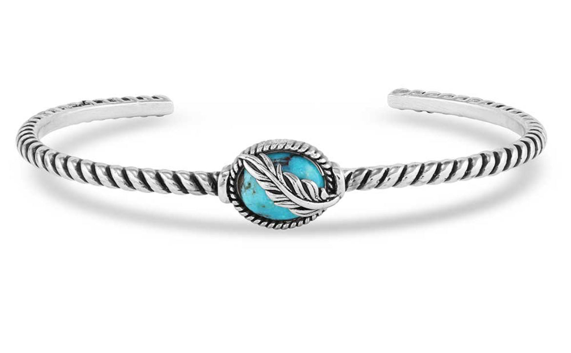 World's Feather Turquoise Cuff Bracelet