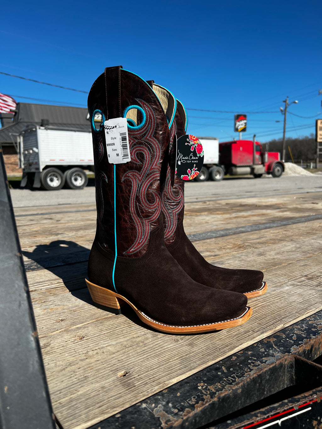 Macie Bean Chocolate Suede Boots (M9509)