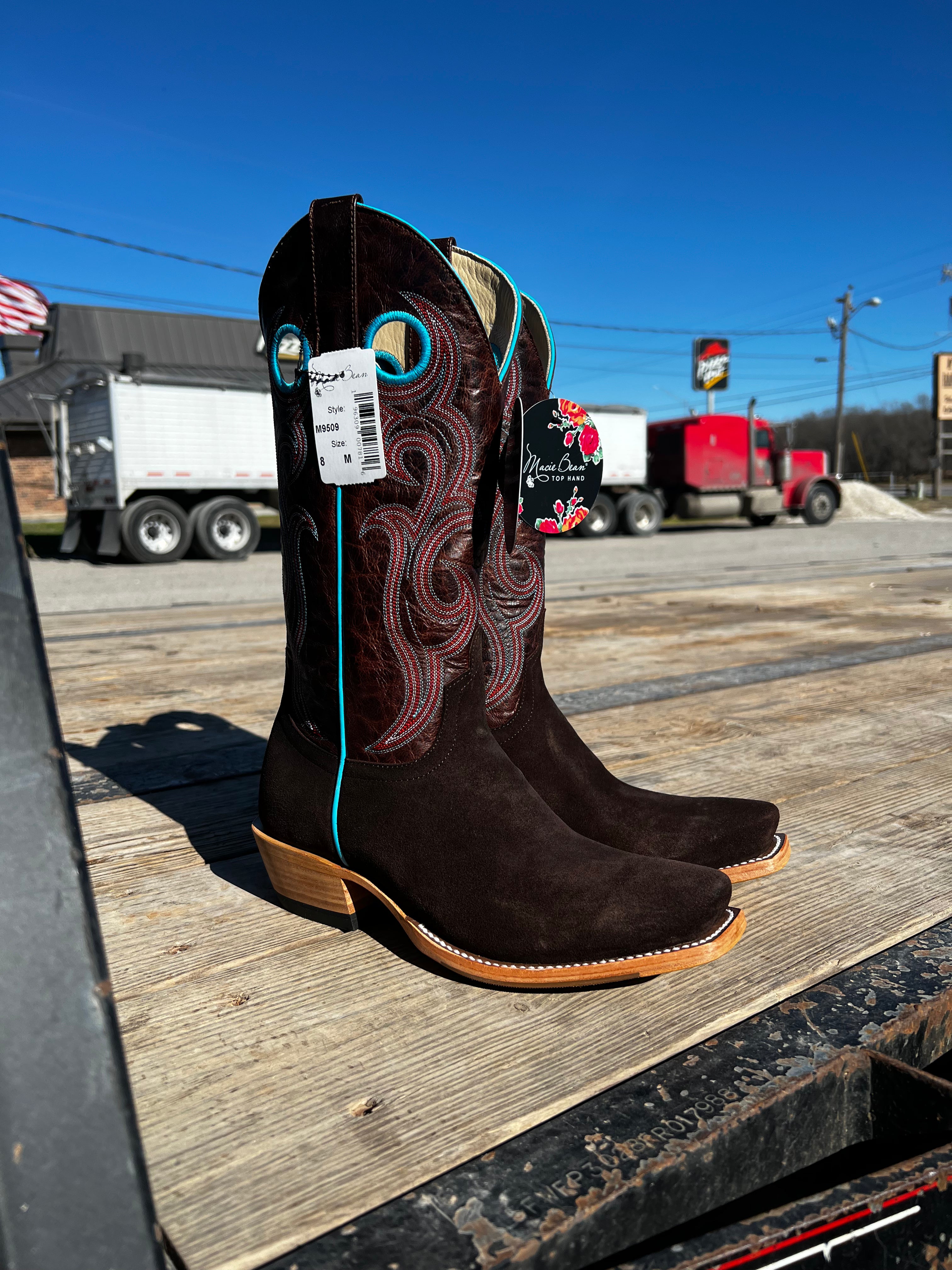 Macie Bean Chocolate Suede Boots (M9509)