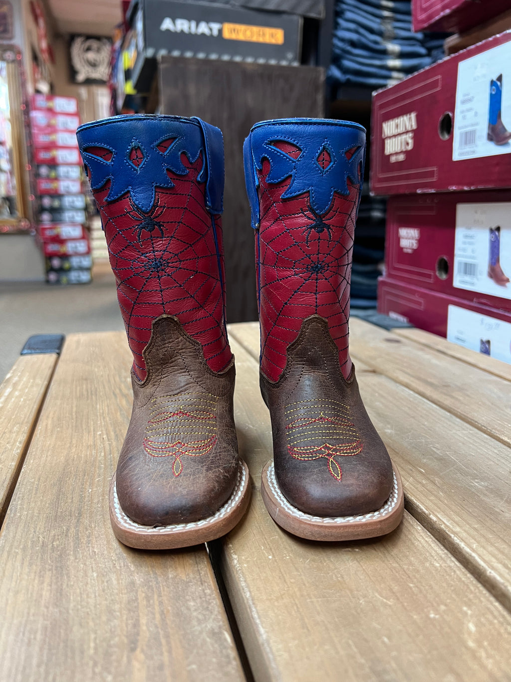 Olathe Kids Red Spider Tall Top Boots (Ok42)