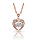 Let's Dance A Little Dance Rose Gold Heart Necklace