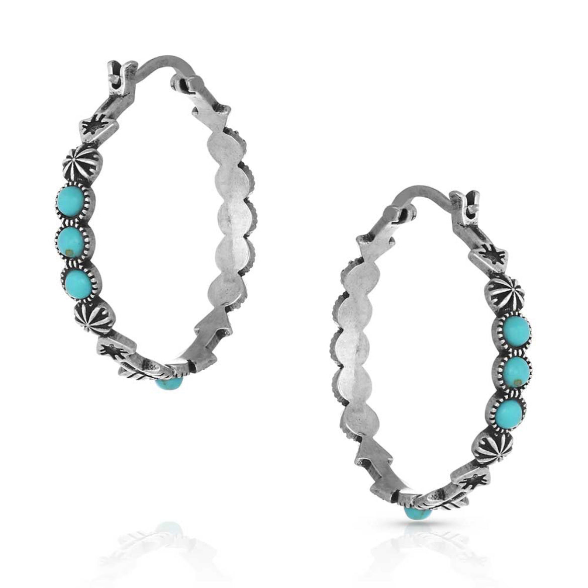 Round N Round Turquoise Hoop Earring