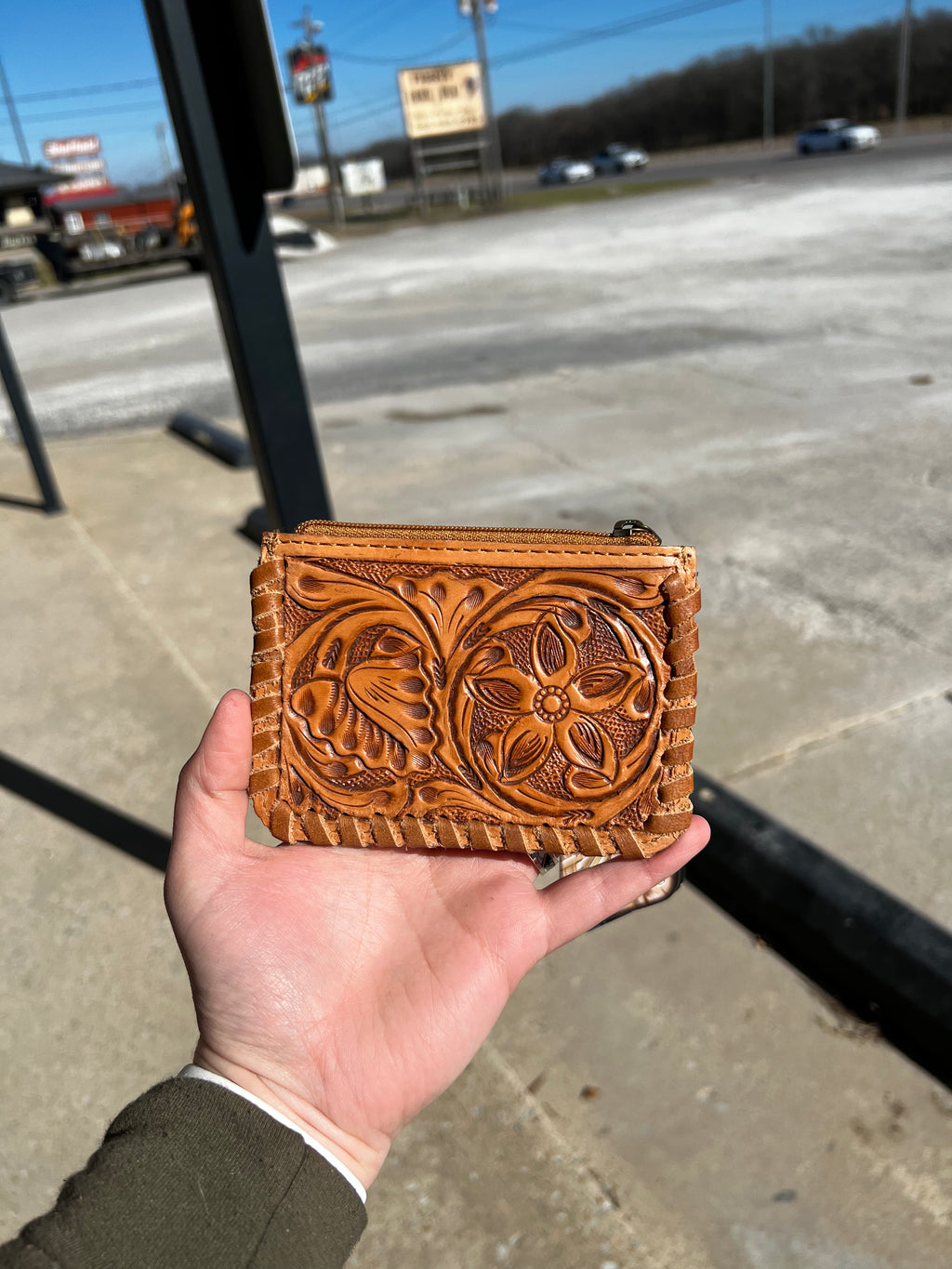 Leather Single Pocket Clutch