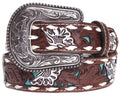 Nocona Kids Brown Embossed with Turquoise Inlay Belt (9608)