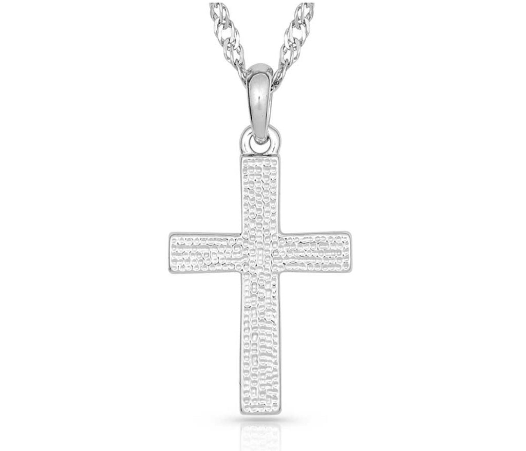 Montana Silversmiths Lined Cross Necklace
