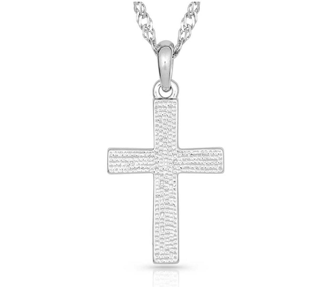 Montana Silversmiths Lined Cross Necklace